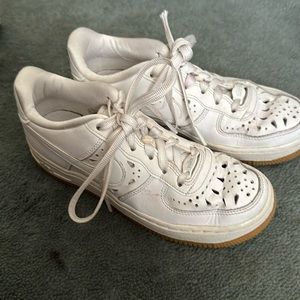 Nike kids white Air Force ones size 4Y used